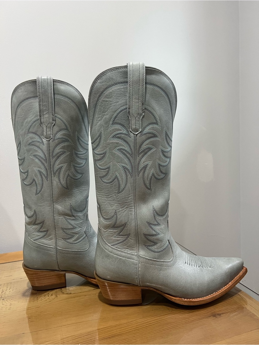 Tecovas Annie Slate Blue  Leather cowboy western  l Boots - Picture 6 of 7